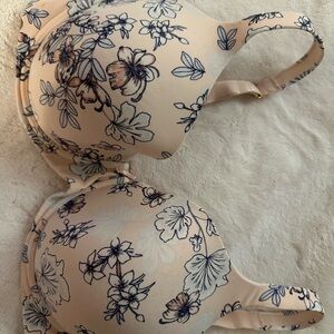 Soma Cream and Black Floral Bra